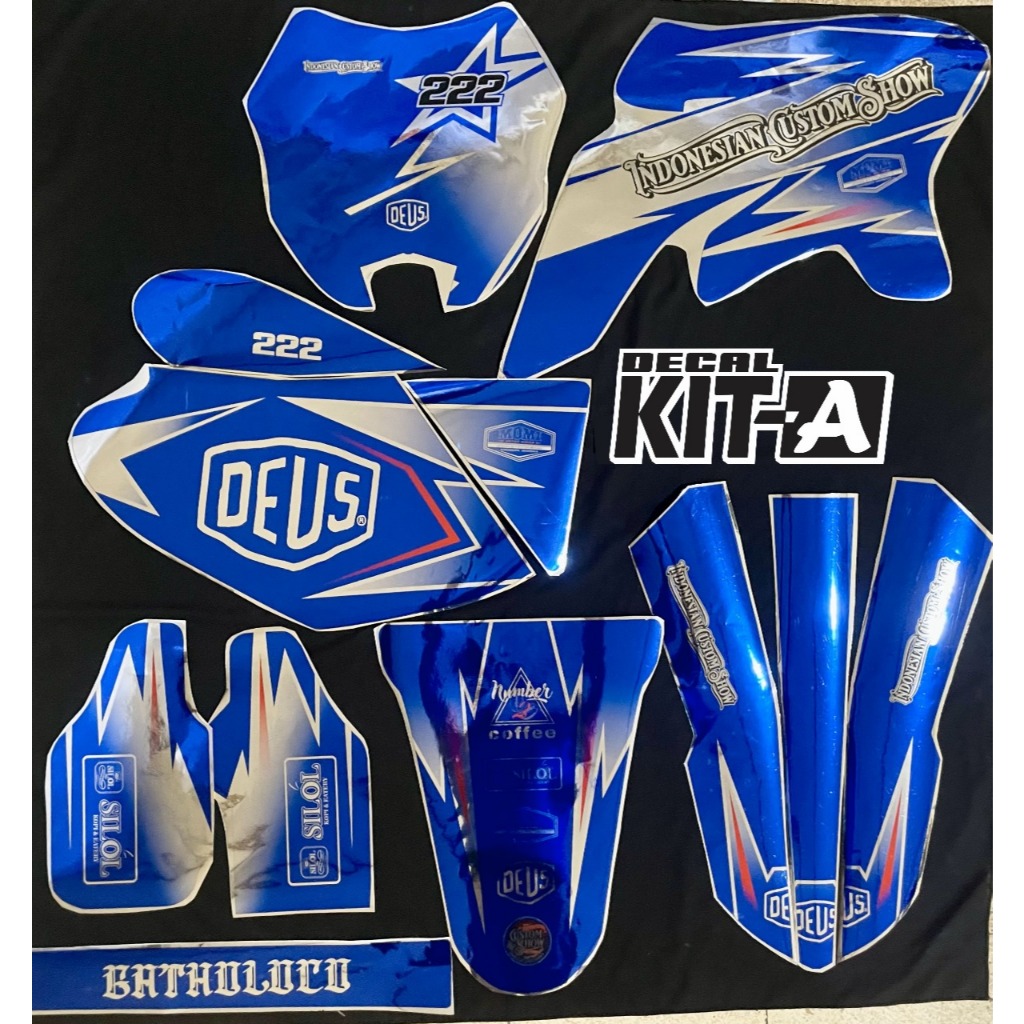 Decal stiker VIAR cross X 250 full body MOTIF biru crome (D-F2-001)