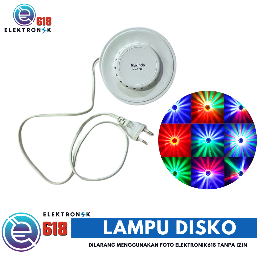 ELEKTRONIK618 Lampu DISCO Putar otomatis disko warna-warni RGB UFO