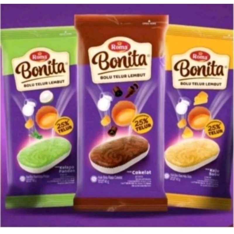 

ROMA BONITA BOLU TELUR LEMBUT 1 BOX ISI 12 PCS
