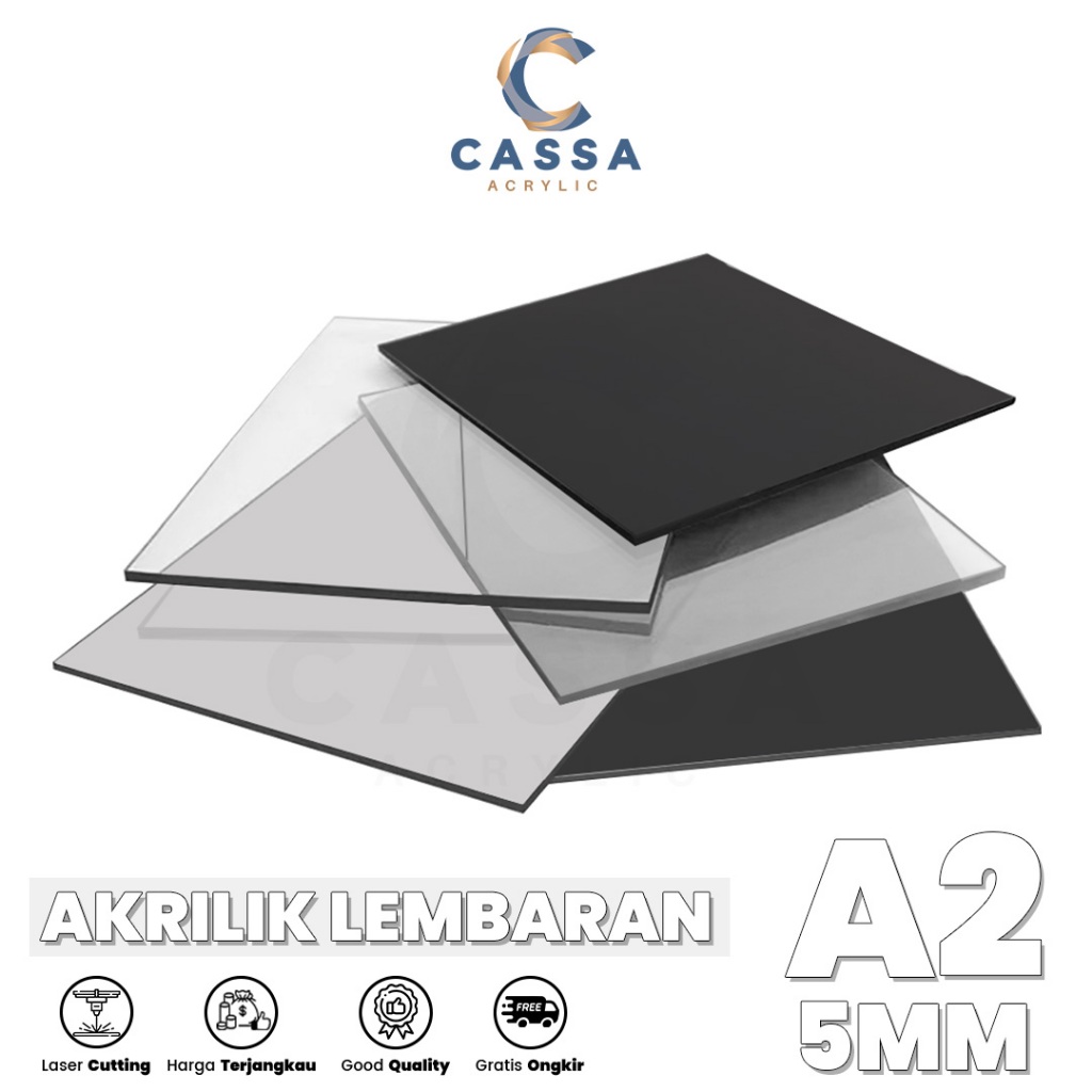 

Akrilik Lembaran Bening Hitam Putih A2 5mm / Acrylic Sheet Clear Transparant