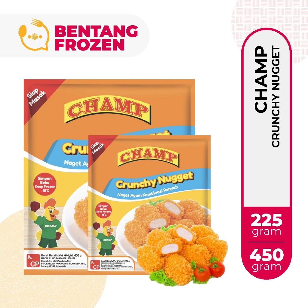 

Champ Crunchy Nugget 225gr - 450gr / Naget Ayam Renyah / Chicken Nugget Crunchy