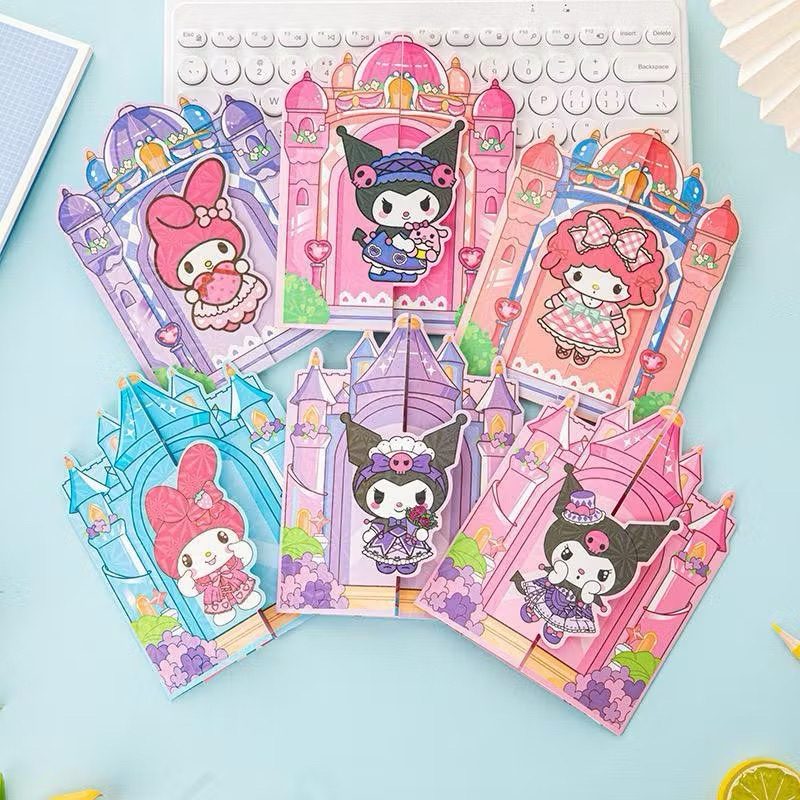 

❤️BAANUN❤️ MAINAN BUKU STICKER KARAKTER SANRIO / STICKER EDUKASI DIY ANAK DRESS UP WARDROBE SANRIO KUROMI MELODY