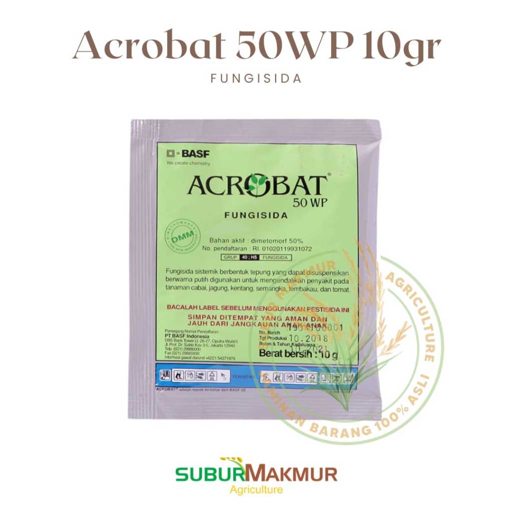 Acrobat 50 WP 10 gr Fungisida Sistemik Obat Jamur Antraknosa Embun Bulu Busuk Daun Pembasmi Hama Tan