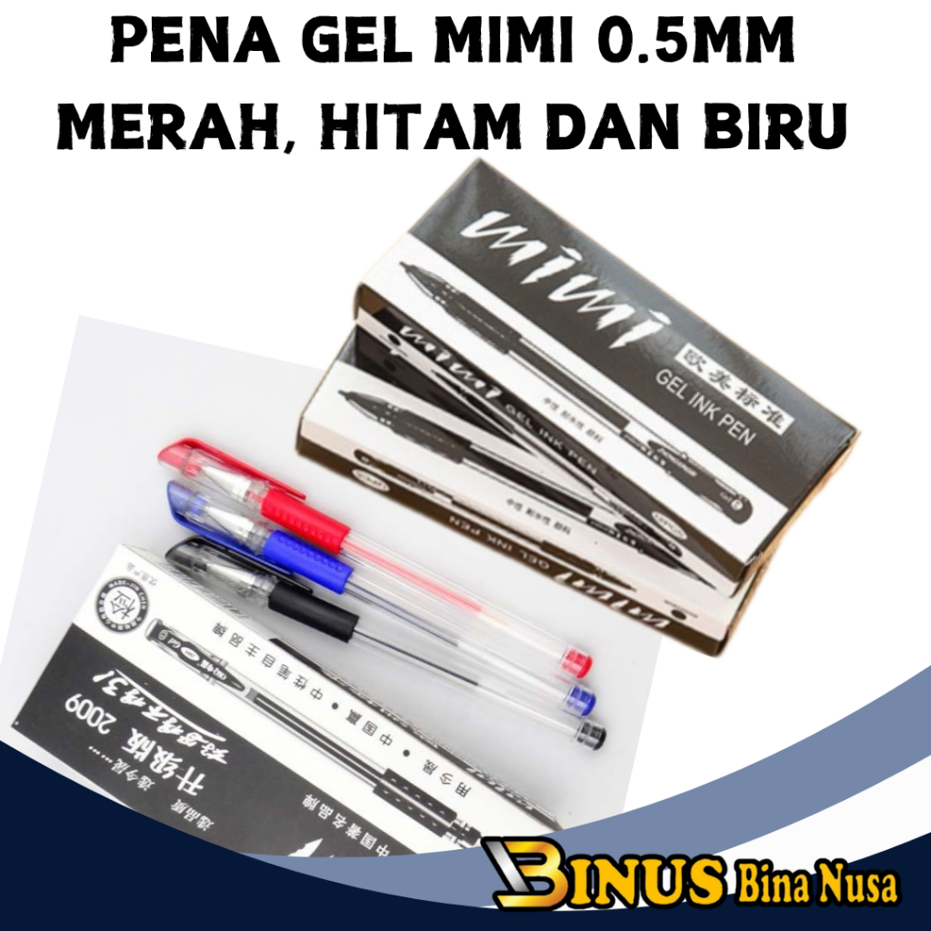 

Pena Gel Mimi 0.5mm Pulpen Internasional Balpoin Per Pcs Murah