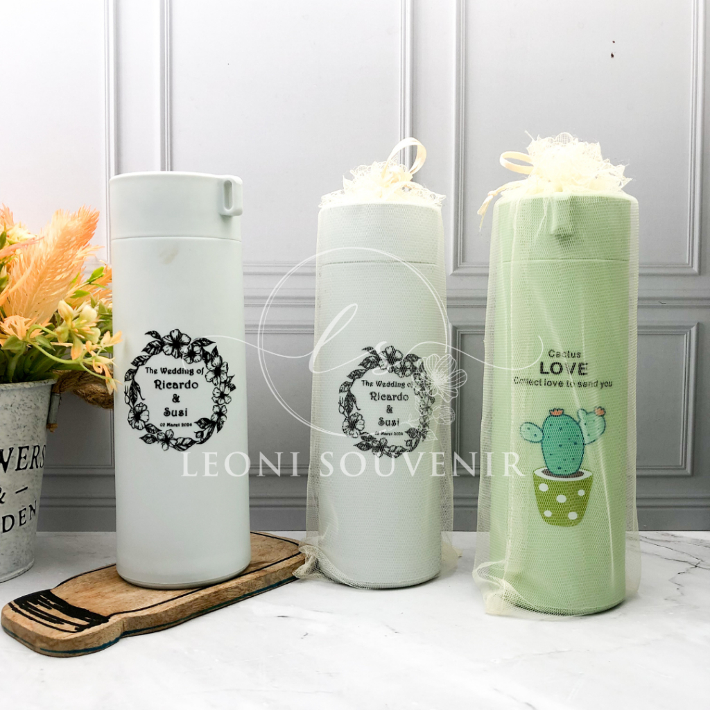 Souvenir Botol Kaca Kaktus Kemas Tile Custom Sablon
