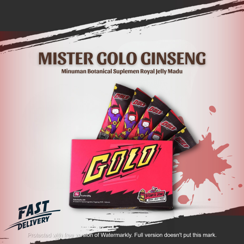 

GOLO Ginseng Sachet Original Botanical Drink Rasa Banana - Mister Golo Official 1 Box Bisa Ecer