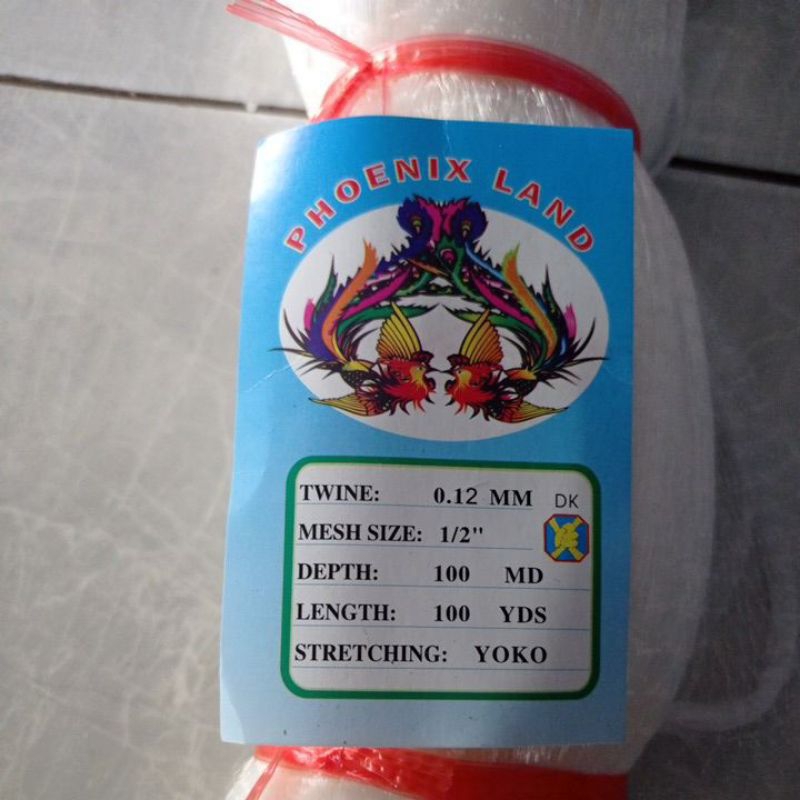 Jaring ikan kecil jaring ikan wader 0.12 ½ inchi 100md/100yds Yoko jaring ikan lunjar pukat ikan kec