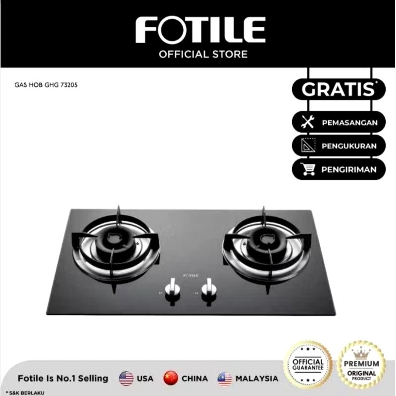FOTILE KOMPOR TANAM GAS 2TUNGKU GHG73205