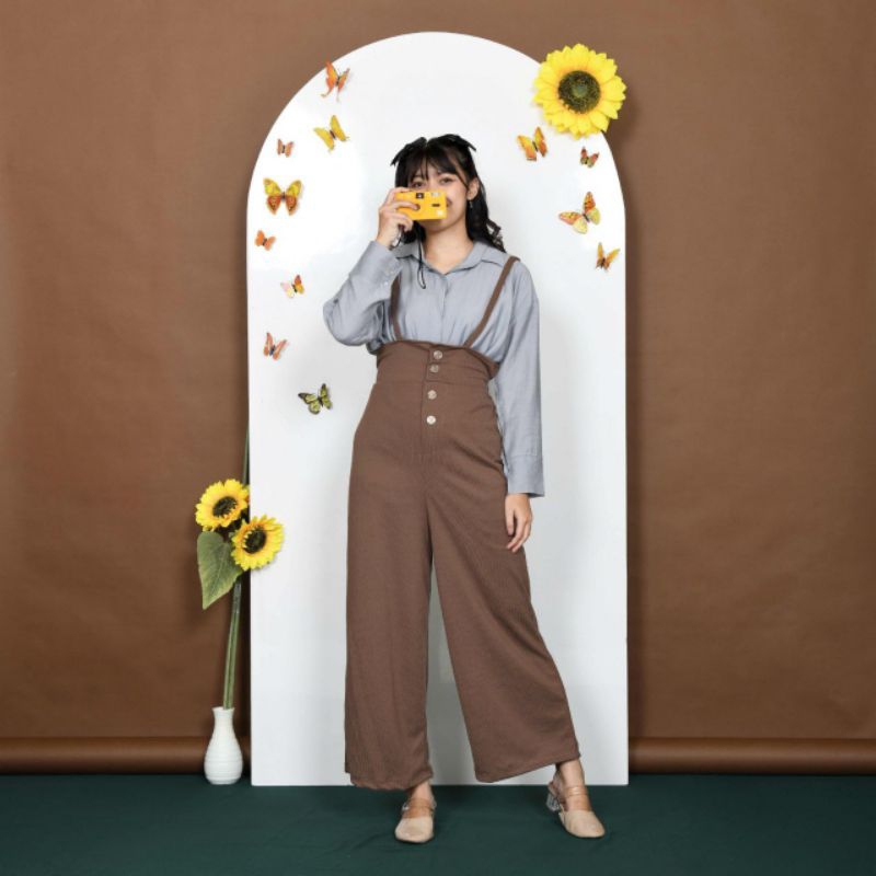 Tasyaest Overall Kulot – Jumpsuit Wanita – Baju Kodok Celana Panjang