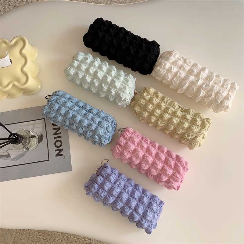 

Pinky Row - Pastel Colorful Make Up Pouch - Puffy Bag - Pencil Case - Kotak Pensil Premium