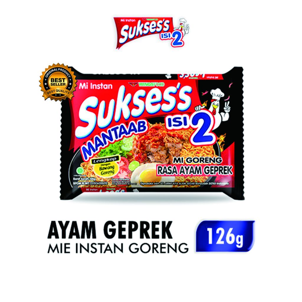 

Suksess Mie Instan Goreng Ayam Geprek 126 gr / Mie Goreng Instan Sukses Rasa Ayam Geprek isi 2 Murah