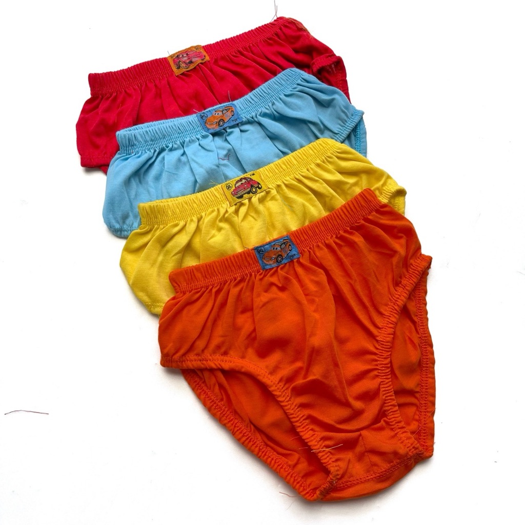 [PAKET 12 PCS] Celana Dalam Anak Laki-Laki Polos Warna Terang Usia 0-8 Tahun