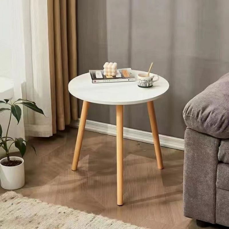 Meja Bulat Aesthetic Minimalis Natural Kayu
