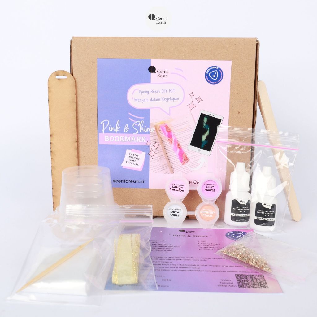

CERITA RESIN - DIY KIT Epoxy Resin Pink & Shine Bookmark