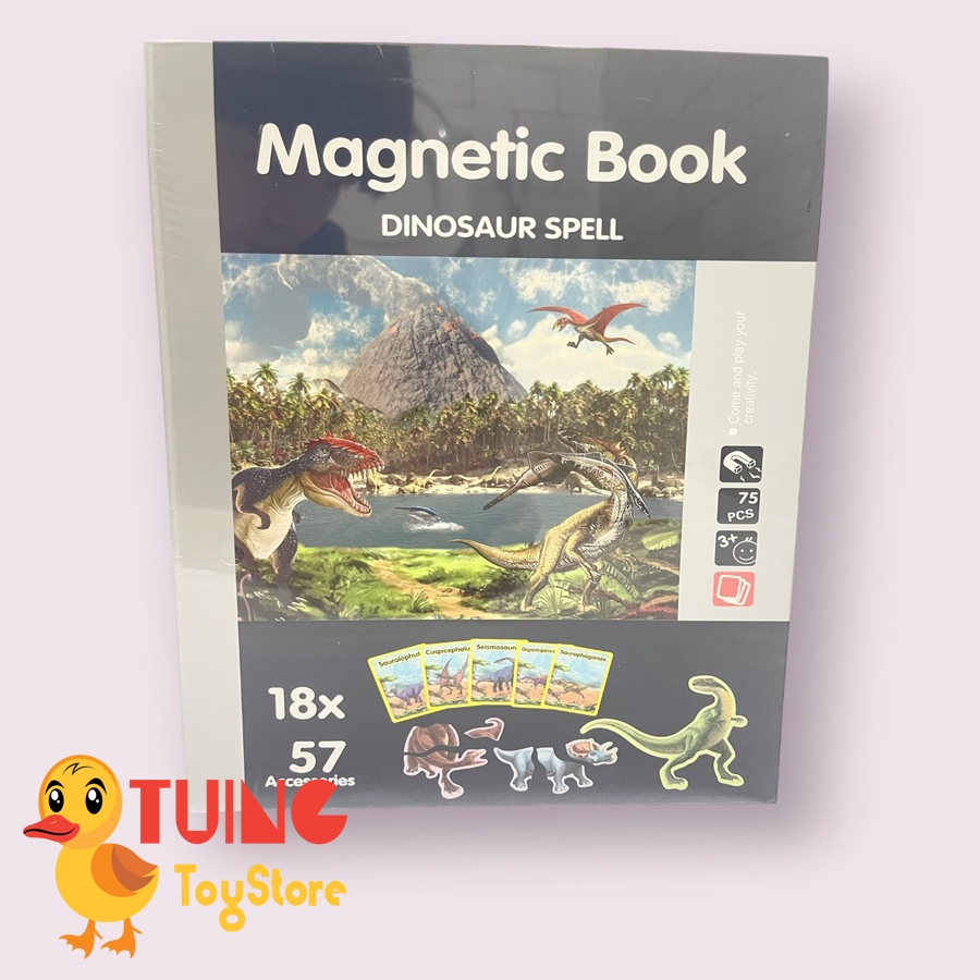 Magnetic Book | Montessori Children Intelligent Magnetic Book 3D | Dinosaur Cognition Puzzle Magnets