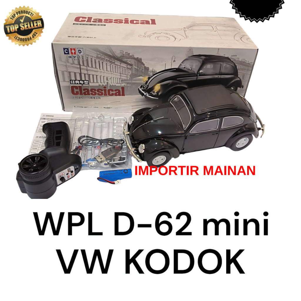 VW kodok WPL D62 MINI rc car mainan remote mobil full propo VW tle