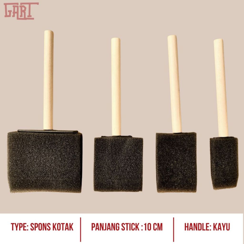 

SPONS LUKIS MODEL KOTAK ( V-TEC ) - Spons Lukis Kotak - Sponge Type Raetangle - Rectangle Sponge For Painting - Spons Lukis Stick - Foam Sponge Brush