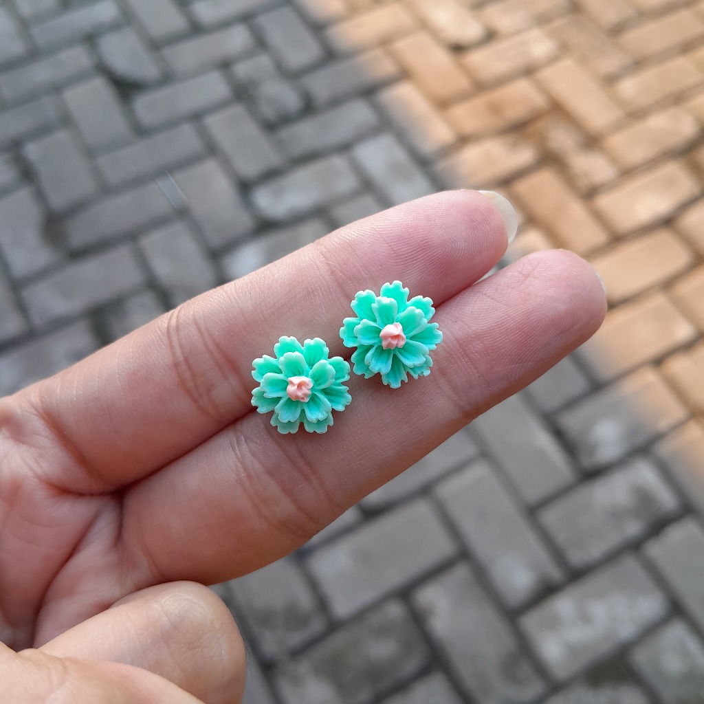 ANTING TUSUK PLASTIK BUNGA  / ANTING HYPOALLERGENIC / ANTING ANTI ALERGI / ANTING KOREA STYLE