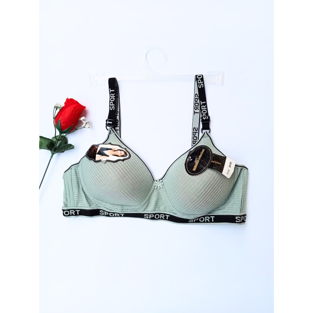 Bh bra sport import tali karet tanpa kawat  kait 3 uk;36-42