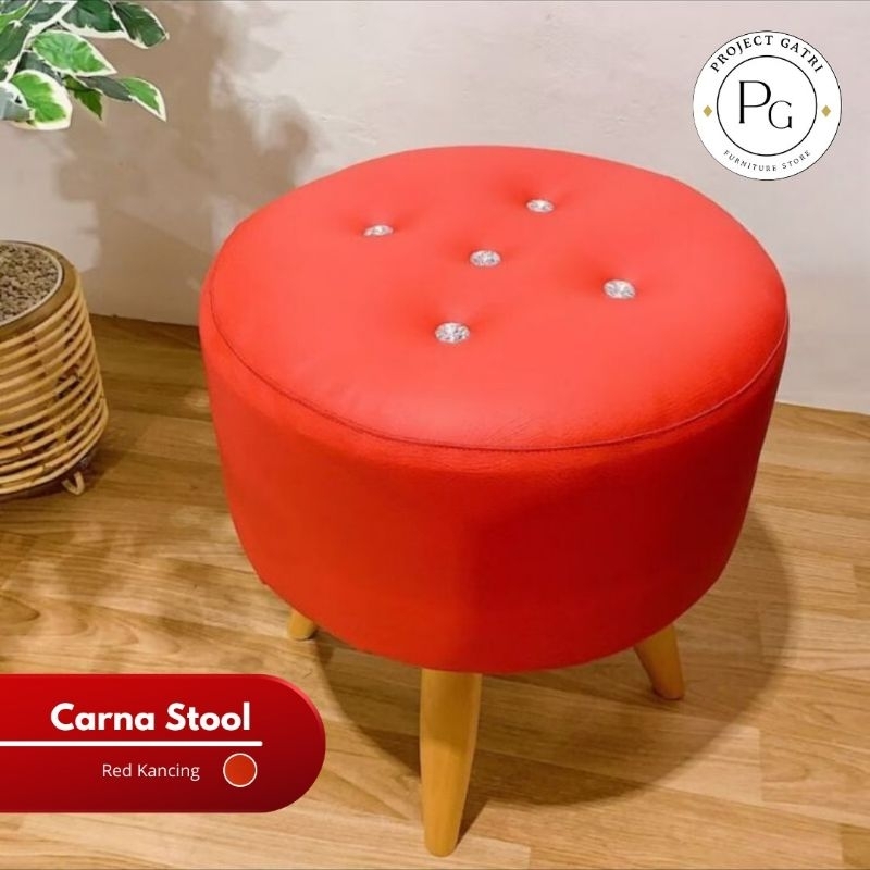 SOFA STOOL ATASAN KANCING KURSI BULAT MINIMALIS