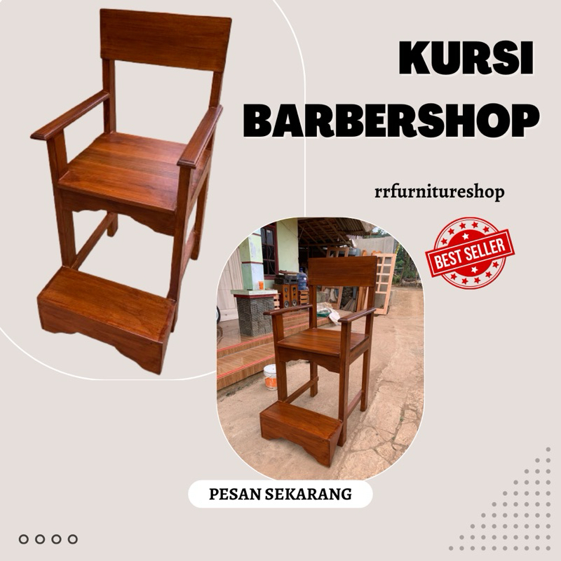 Kursi Pangkas Rambut Kayu Tinggi 110cm / kursi barbershop / Kursi Kayu / Kursi Pangkas rambut / Kurs