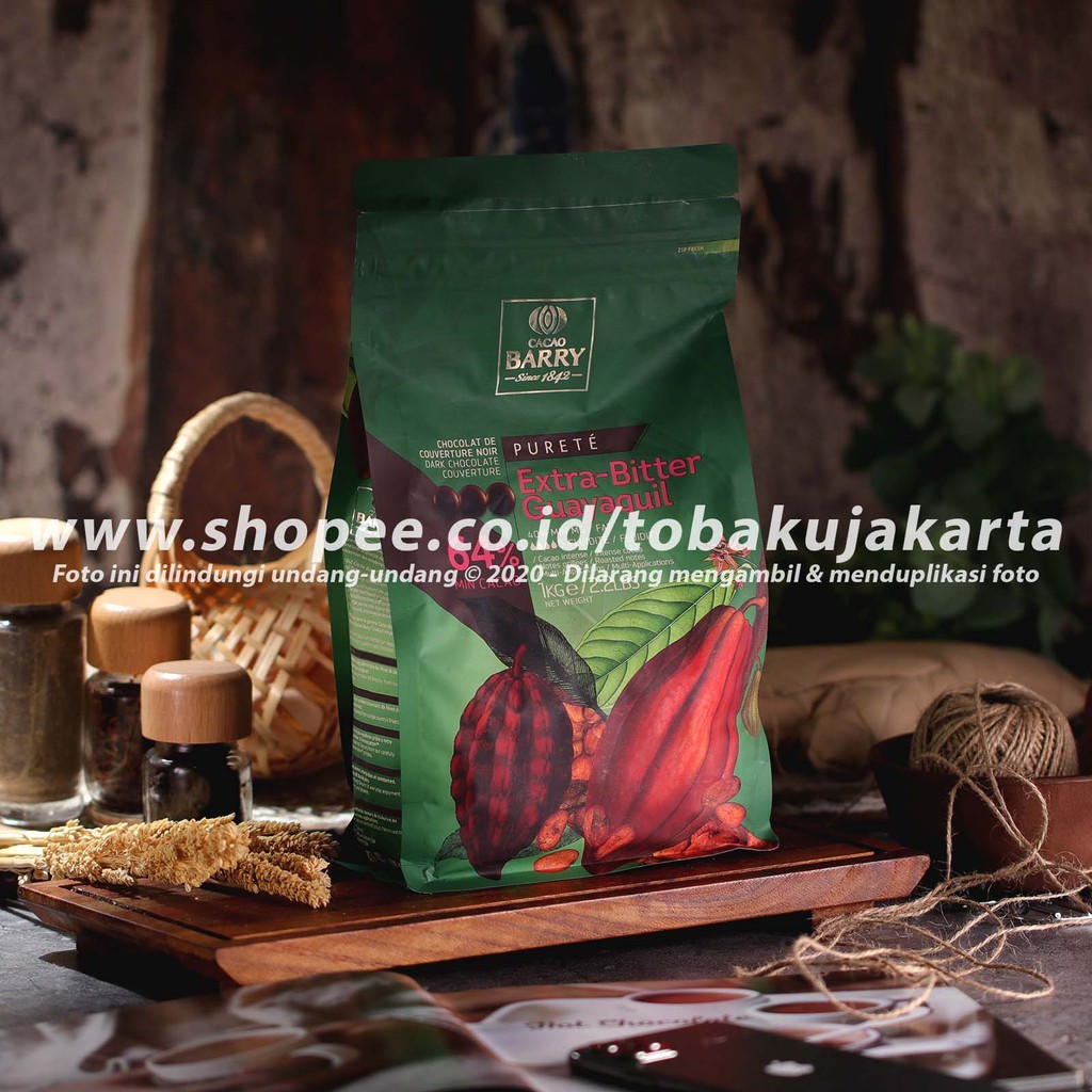 

Cacao Barry Extra Bitter GUAYAQUIL 500gr 64% Dark Chocolate Couverture