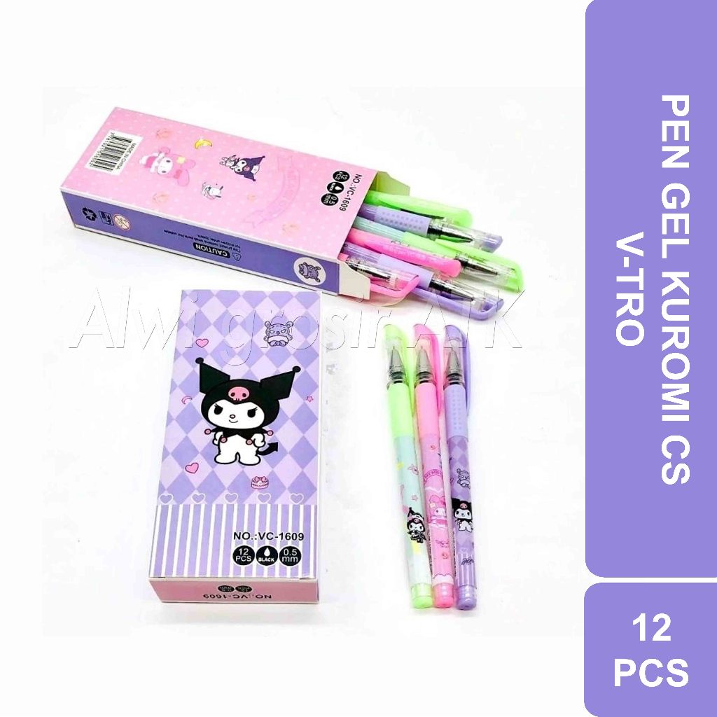 

PULPEN GEL V-TRO KARAKTER KUROMI SANRIO | 12 PCS