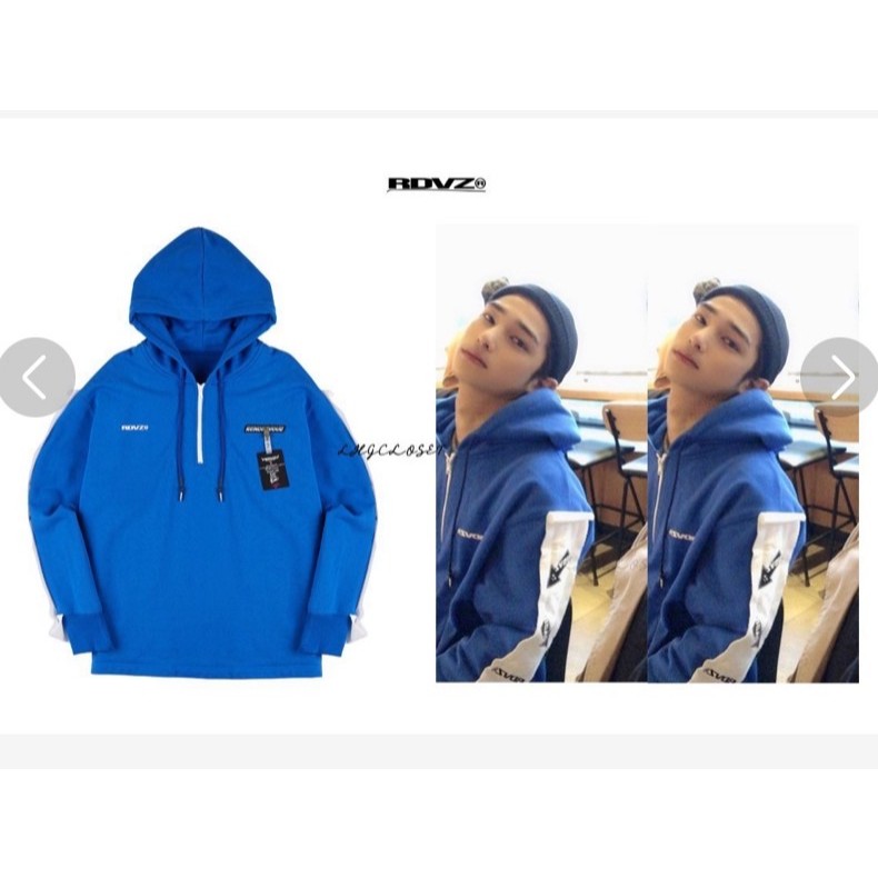 JAKET HOODIE RDVZ ランデブー F1 TICKET, HOODIE BIRU , HOODIE BLUE OVERSIZE