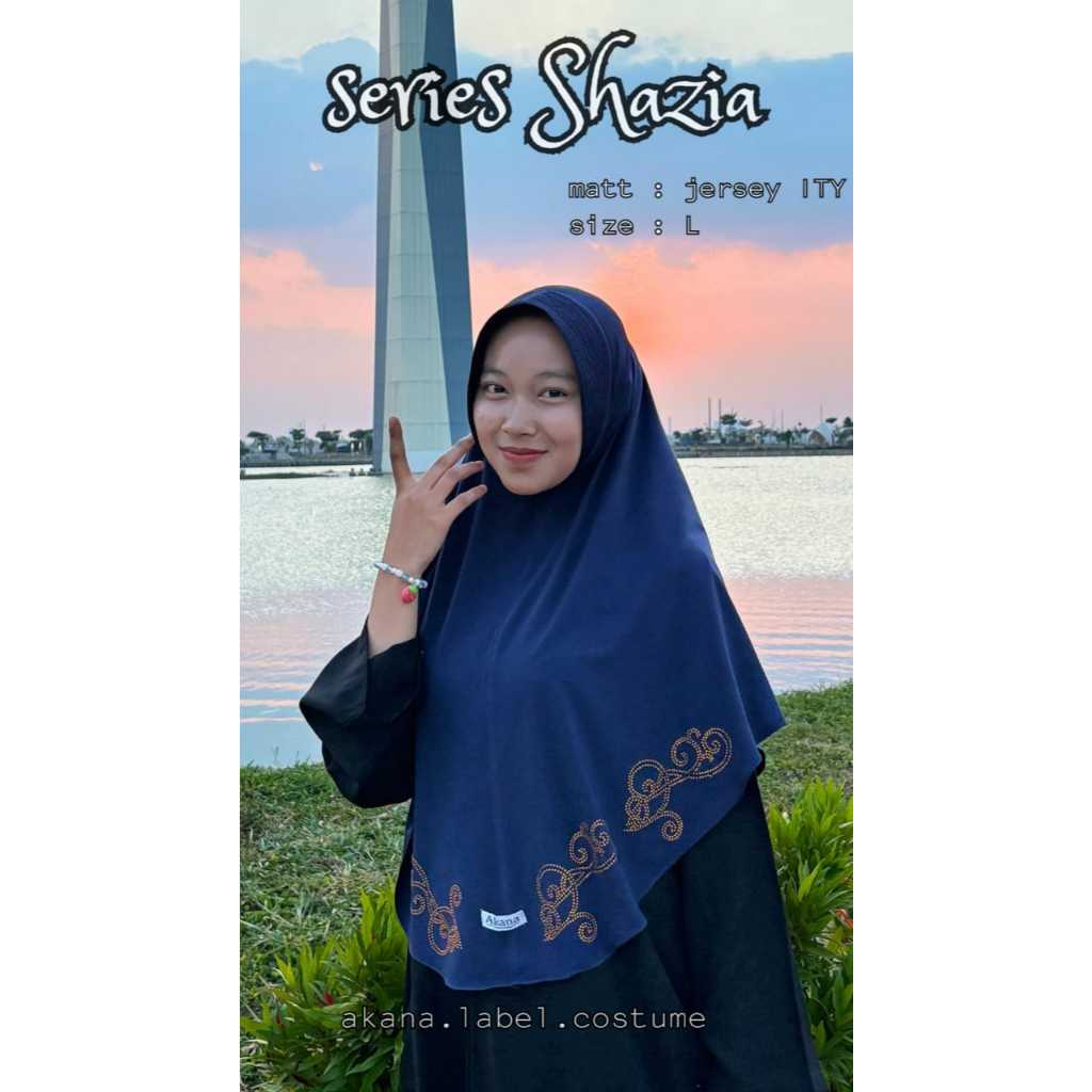 AKANA Series SHAZIA/hijab instan/bergo mewah/kerudung Jersey Payet/hijab premium