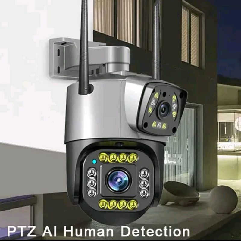 IP Outdoor PTZ Spees Dome Dual Lensa  V380Pro Colorfu CCTV Wifi Wireless 8MP