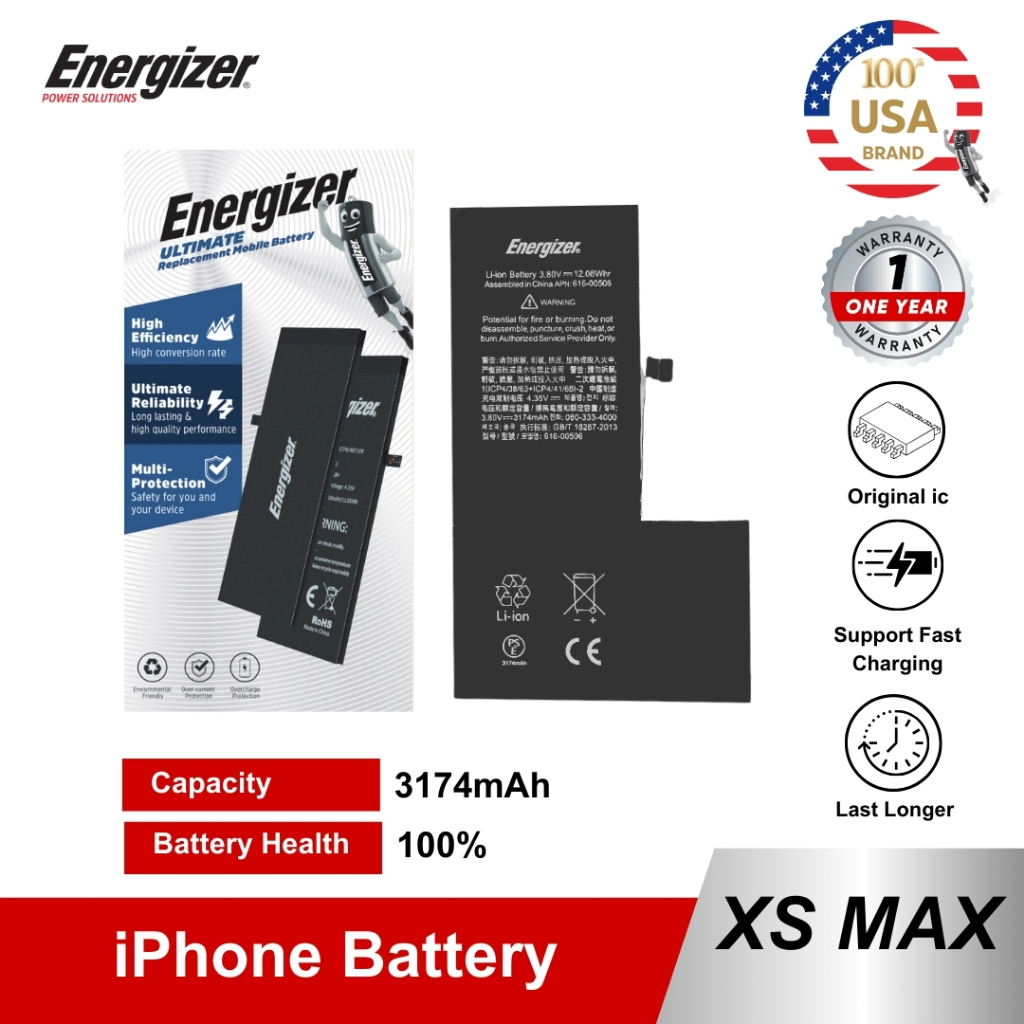 Energizer Battery Baterai Batre iPhone XS MAX Original