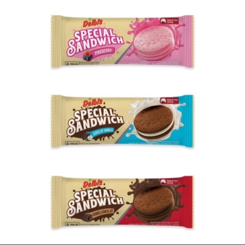 

Delbis Special Sandwich Snack Biskuit Lapis 1 renteng isi 10 x 19,4gr