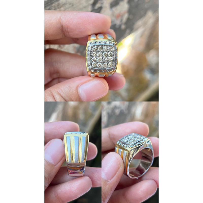 Cincin Berlian Pria / Cincin Berlian Murah / Cincin Pria Elegan