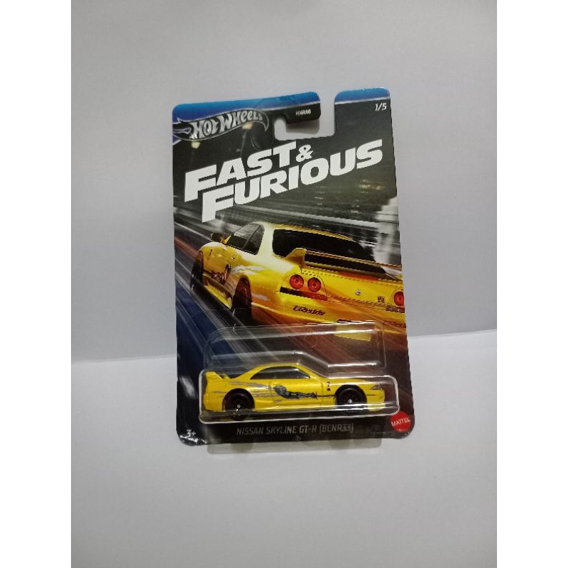 Hot wheels Fast and furious Nissan Skyline R33 Kuning Gt-r BCNR33