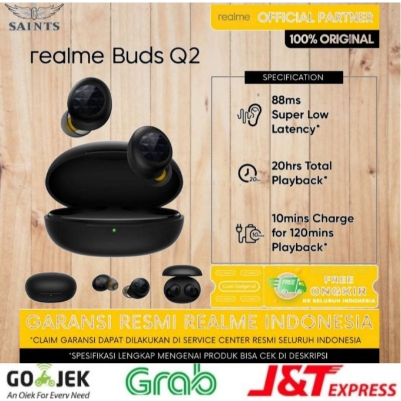 Realme Buds Q2 New True Wireless /Mi Buds Tws / Earphone bluetooth Garansi Resmi Realme 1 Tahun