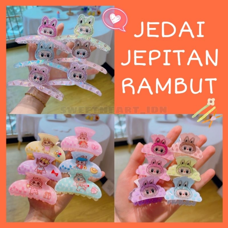 1PCS PREMIUM Jedai rambut mini jumbo ANTI PECAH bahan tebal / Jepitan rambut LABUBU / JEDAI LABUBU /