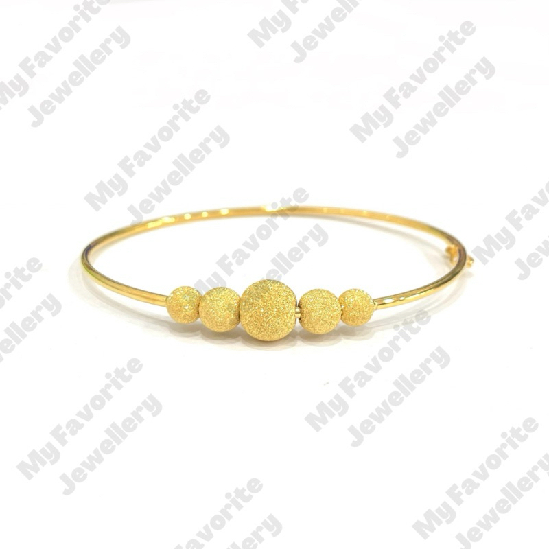 Gelang Bangle Bola Pasir Mewah EMAS ASLI Kadar 875