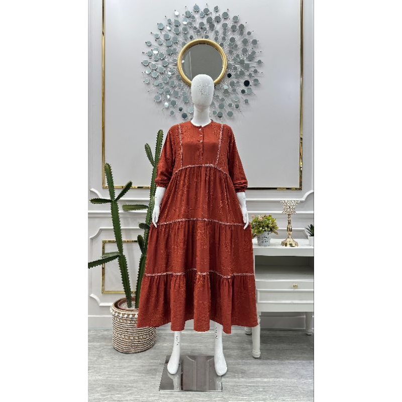 Midi dress polos ori salvina ys / dress crespo salvina ys