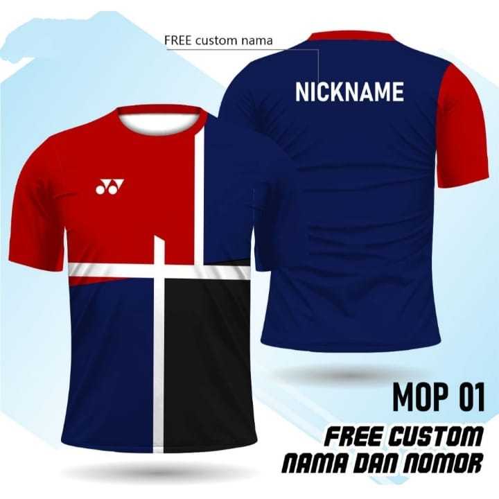 Jersey Badminton Malaysia/Kaos Jersey Bulu Tangkis Malaysia MOP 01 FULL PRINTING Free Custom Nama No