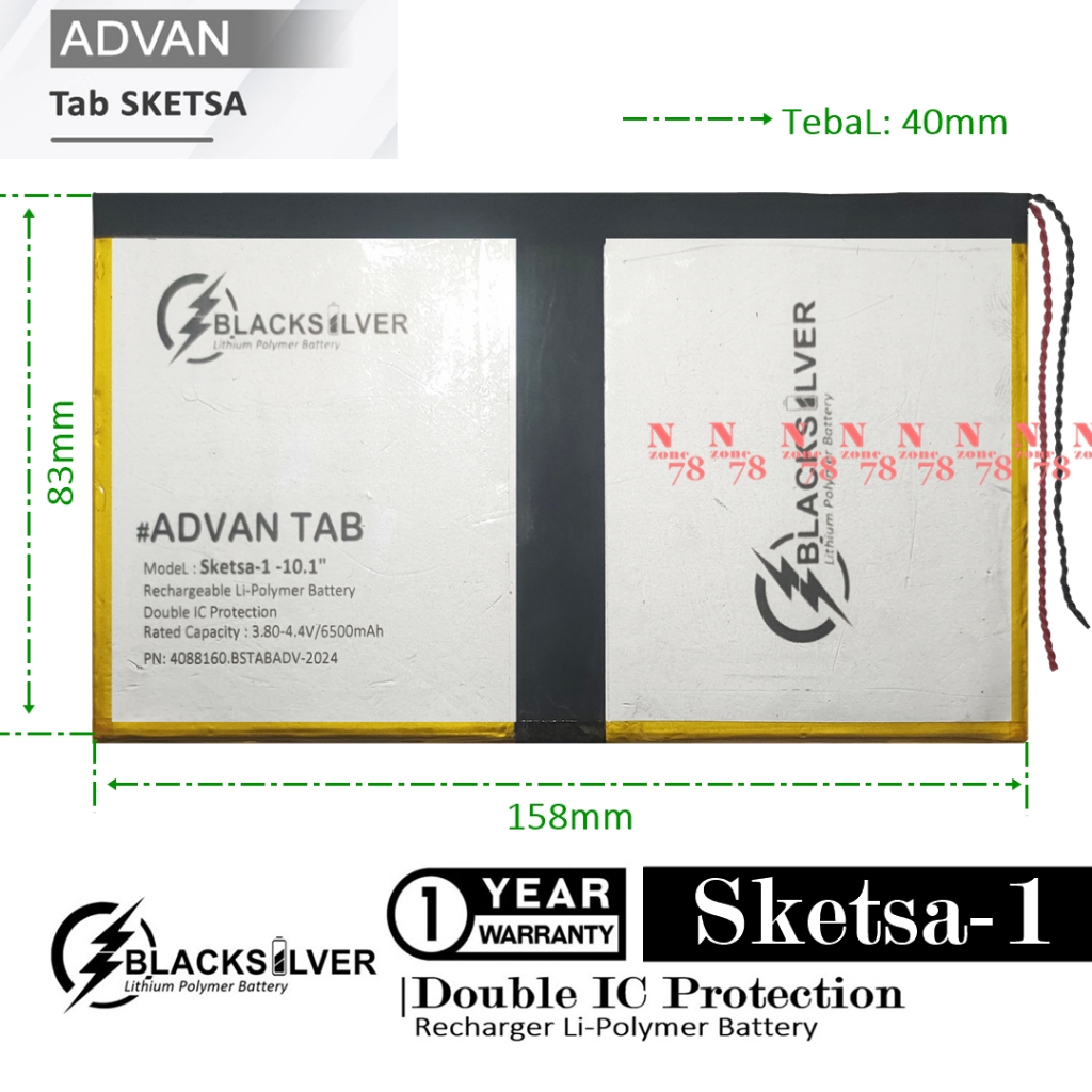 Baterai Tablet Advan Sketsa 1 10.1 inchi Double IC Protection