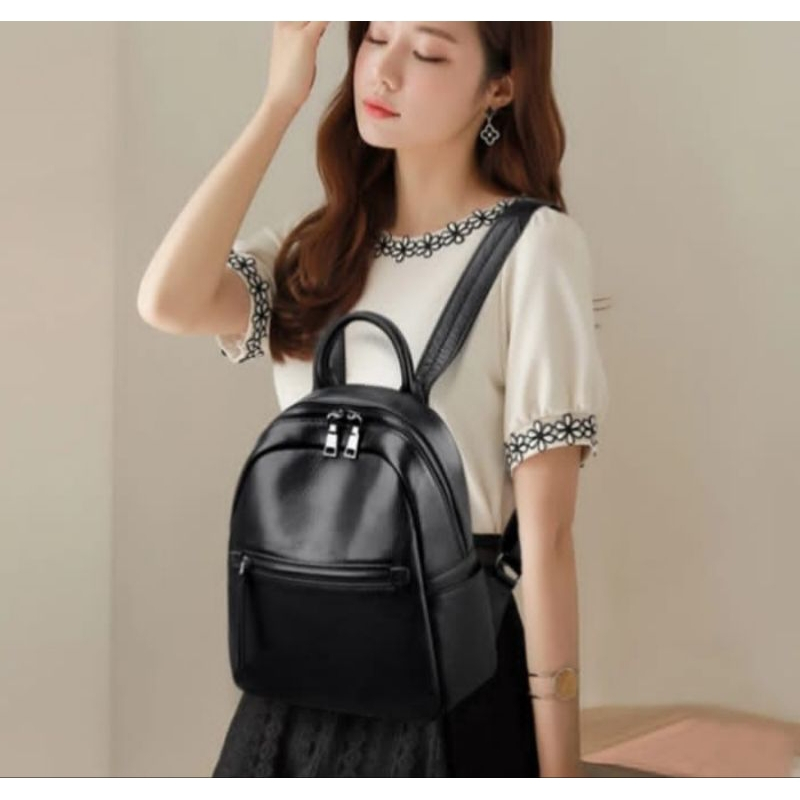 Ransel wanita kulit sapi asli Garut - Tas punggung kuliah