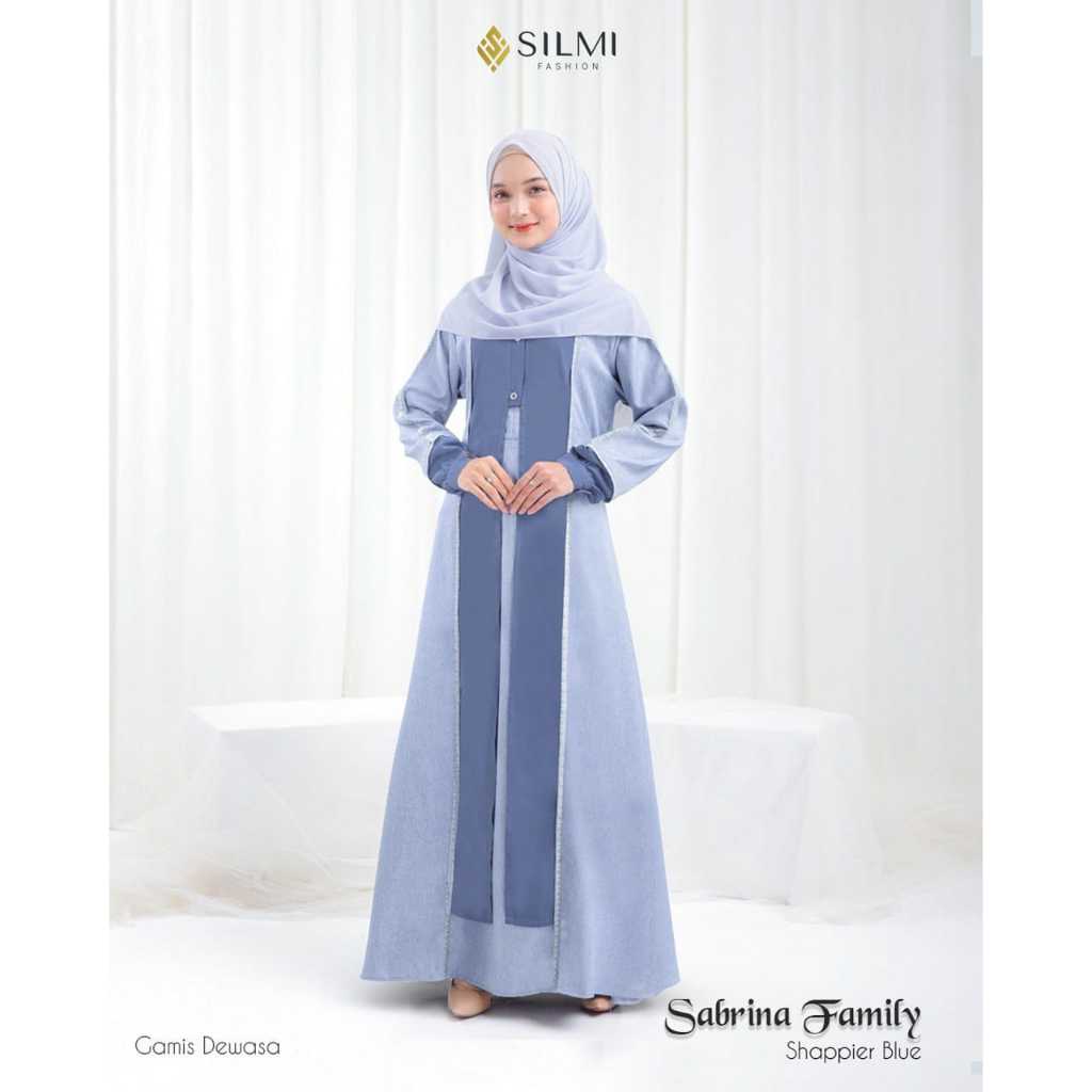 GAMIS SABRINA BY SILMI / Warna Shappier Blue / Gamis Muslimah