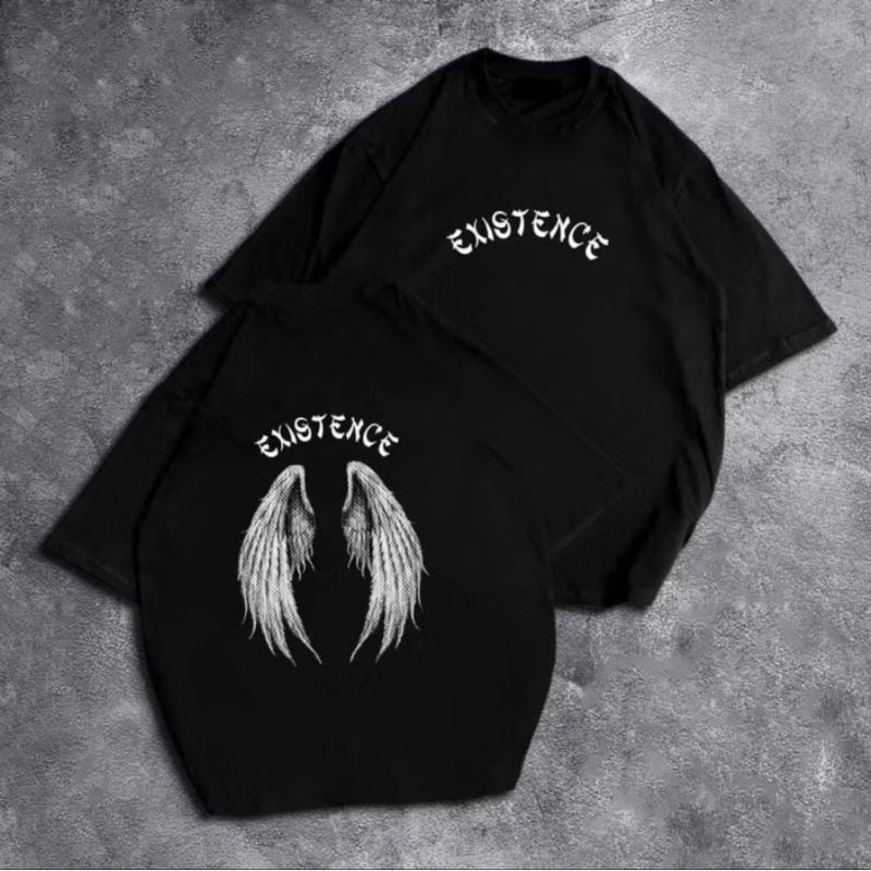 LAROSE STORE KAOS OVERSIZE EXISTENCE // KAOS SAYAP Angel T- shirt