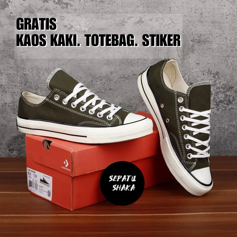 Sepatu Converse 70s 70 s Low Hijau Army Import BNIB | Converse 70s Ox pendek Green Premium