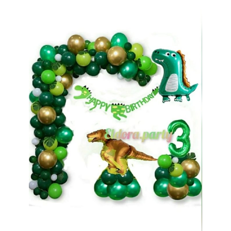 Paket Dekorasi Garland Tema Dinosaurus/Dekorasi Ulang Tahun Anak