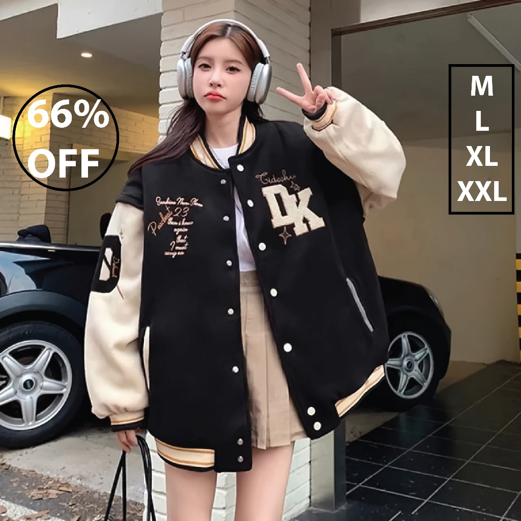 Varsity Baseball Korea Jaket Varsity Baseball Korea Oversize M-L-XL-XXL Sweater Pria Wanita Casual V