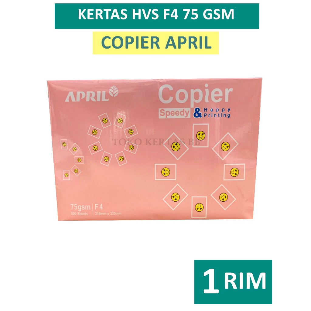 

Kertas HVS Copier April 75 Gsm Ukuran F4 , 1 RIM / 500 Lembar