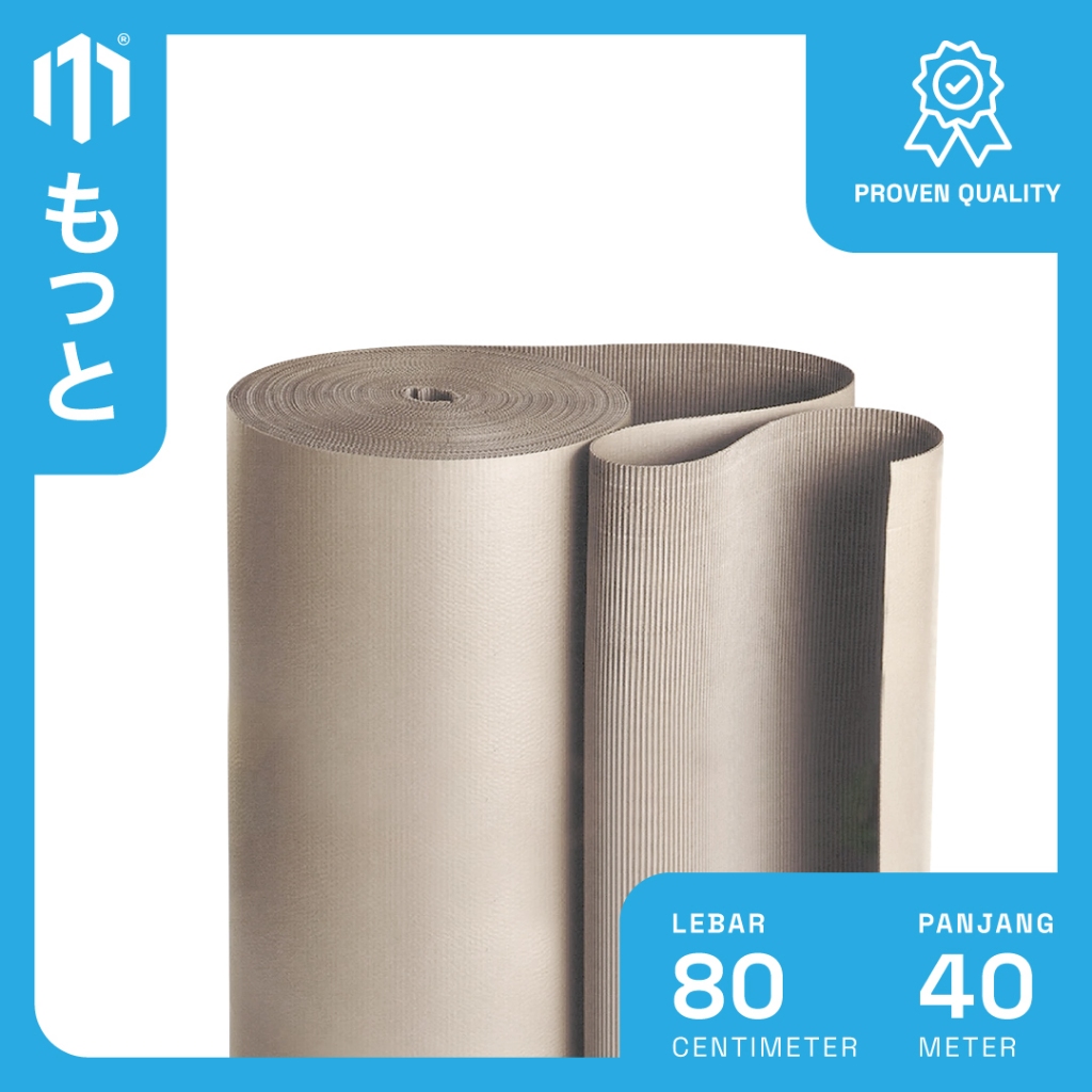 

Single Face / Corrugated Roll Ukuran 80 CM x 40 M - Karton Lembar Untuk Packing - Motto Single Face