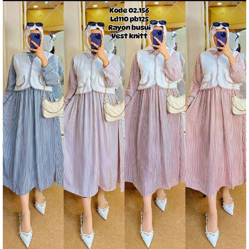 RIYANA DRESS STRIPE RAYON MIX KENIT