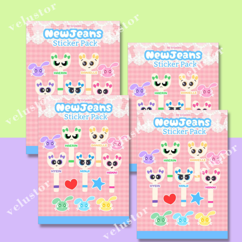 

Stiker / sticker newjeans fanart binky bong stiker kiss cut / die cut